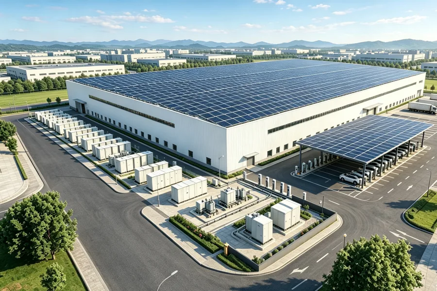1MW Solar Carport with Integrated EV Charging and Battery Energy Storage System featuring photovoltaic panels, electric vehicle charging stations, and smart energy management infrastructure for commercial renewable energy applications by Splendor Energy