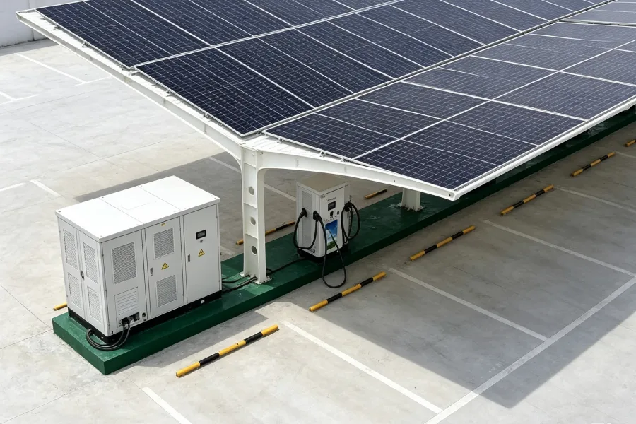 500kW DC Fast EV Charging Infrastructure with Smart Energy Management featuring multiple high-power electric vehicle charging stations, intelligent charging control systems, and integrated energy management technology for commercial transportation applications by Splendor Energy