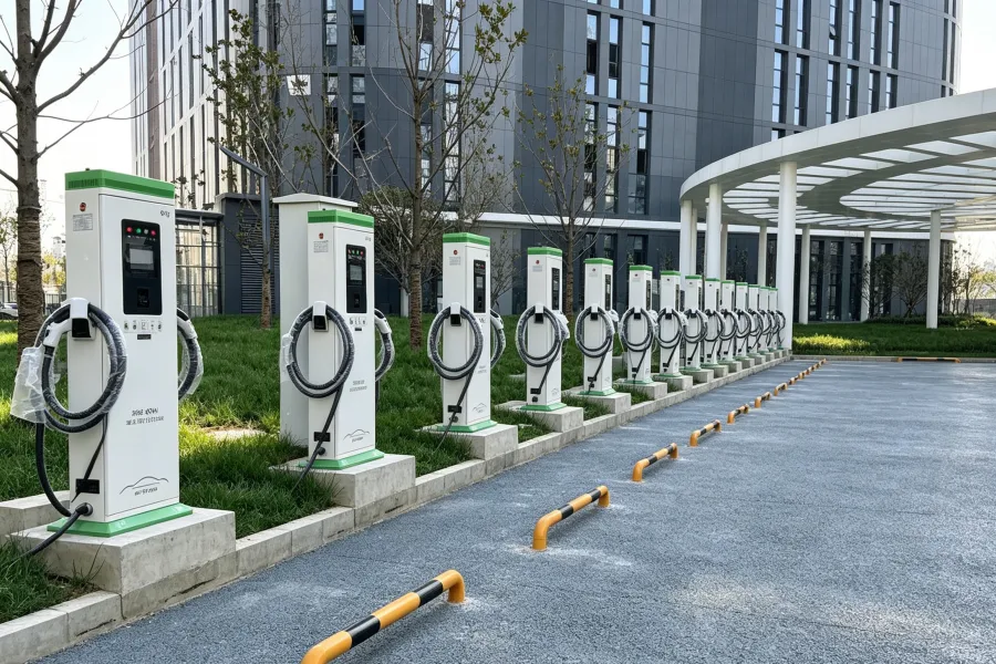 500kW Solar Integrated EV Charging Station with Smart Energy Management System featuring solar photovoltaic panels, DC fast EV chargers, intelligent charging control platform, and renewable energy infrastructure for sustainable electric mobility applications by Splendor Energy