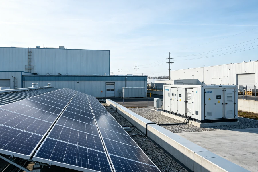 Commercial Industrial Solar PV and Battery Energy Storage System Solution from 100kWh to 5MWh for Factory Energy Management and Power Optimization by Splendor Energy