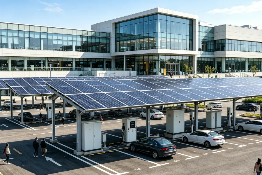 Comprehensive Sustainable Energy Management Ecosystem for Commercial Retail Complexes combining Solar PV Systems, 100kWh–5MWh+ Battery Energy Storage Systems (BESS), EV Charging Infrastructure, Intelligent Energy Management System (EMS), Smart Microgrid, and Commercial Building Power Solutions – Splendor Energy