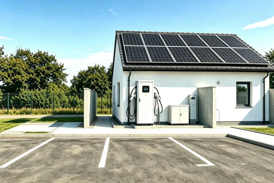 Hybrid Renewable Energy Microgrid Solution featuring integrated solar photovoltaic (PV) arrays, Battery Energy Storage System (BESS), intelligent Energy Management System (EMS), hybrid inverter technology, diesel generator integration, and off-grid renewable power infrastructure for remote communities, islands, mining operations, telecommunications sites, and industrial facilities from 30 kW to 500 kW by Splendor Energy.