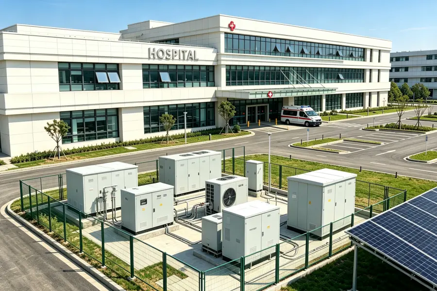 Mission-Critical Reliable Backup Power and Integrated Battery Energy Storage System (BESS) Energy Security for Healthcare Institutions featuring Solar PV, 100kWh–10MWh+ LiFePO₄ Battery Storage, Intelligent Energy Management System (EMS), Smart Microgrid, UPS Integration, and Medium-Voltage Power Infrastructure – Splendor Energy