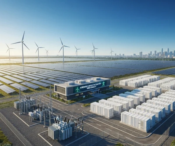 Utility-scale Battery Energy Storage Systems (BESS) supporting renewable energy integration, frequency regulation, grid stabilization, peak shaving, load balancing, power quality improvement, and advanced smart grid services for independent power producers (IPPs), utility companies, and large-scale renewable energy infrastructure projects by Splendor Energy.